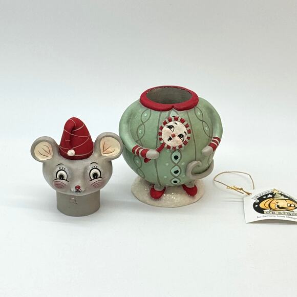 Bethany Lowe Johanna Parker Spencer Squeak Dreams Jar Christmas Mouse Merrymint - Picture 9 of 11